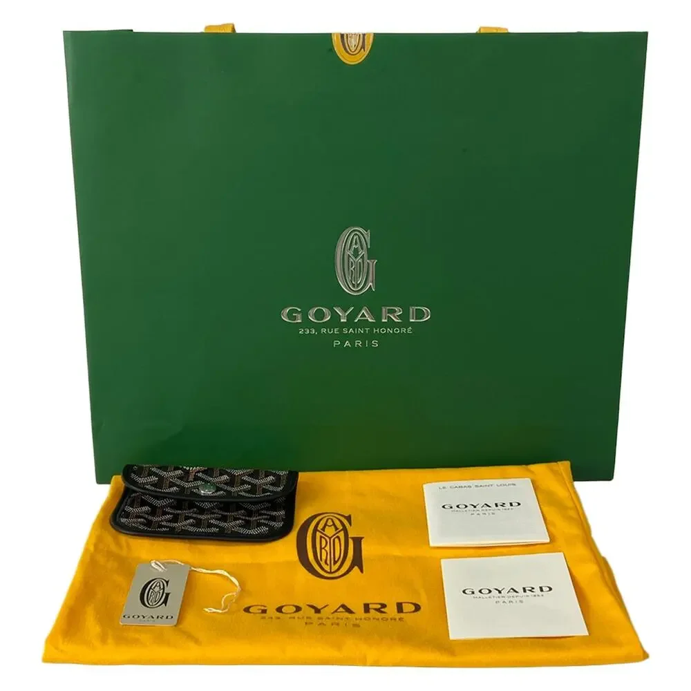 Goyard Ange Mini Handbag Black Dark Brown White chevroche calfskin Canvas